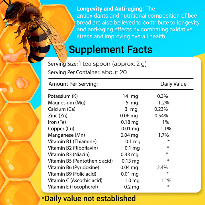 bee bread supplement facts