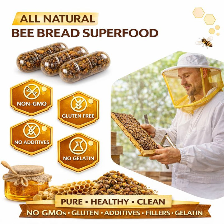 Bee Bread 60 Capsules (Perga) – Fermented Bee Pollen Superfood
